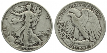 USA 1/2 Dollar 1945 o. Mzz. - Walking Liberty